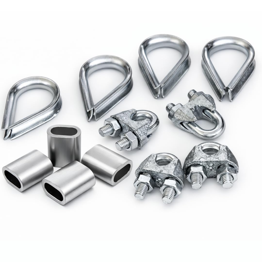 U-Lock Cable Clamp for Gym Machine Wire – Heavy Duty Cable Stopper with Bolt, 8mm (Pack of 4) (12, Gym Wire Lock Set)-image-25