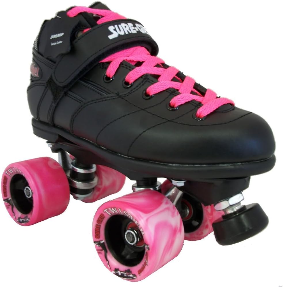 Sure Grip Rebel Twister Black Speed Skates Pink & White