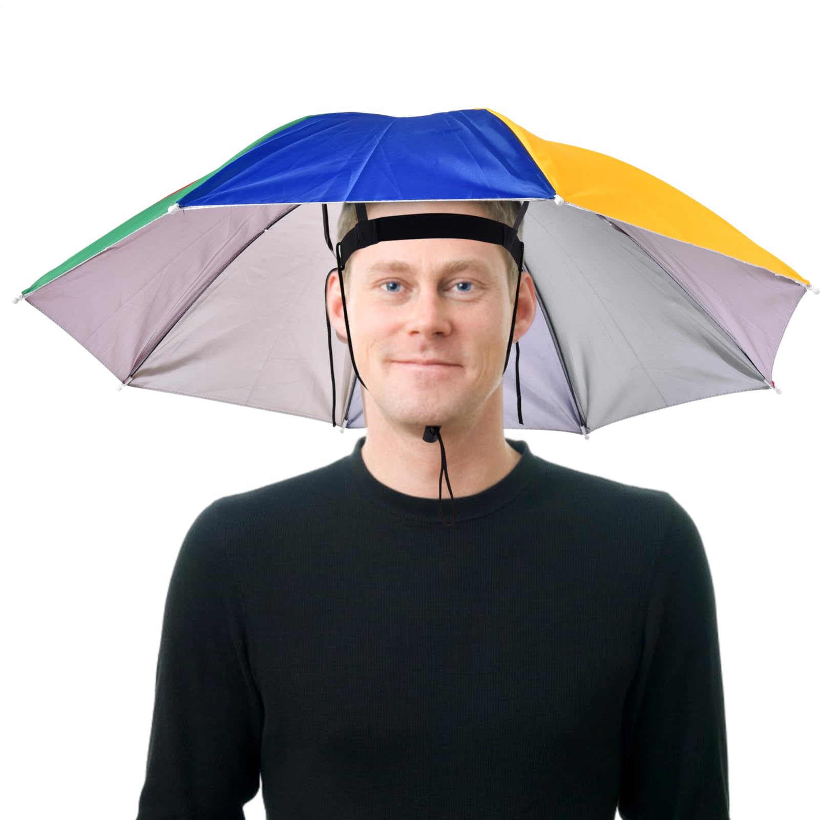 Ombrello | Cappello Ombrello da con Elastico,Copricapo Elastico Compatto con Protezione Raggi UV e dalla Pioggia per la, Il Golf, Il Giardinaggio all'aperto