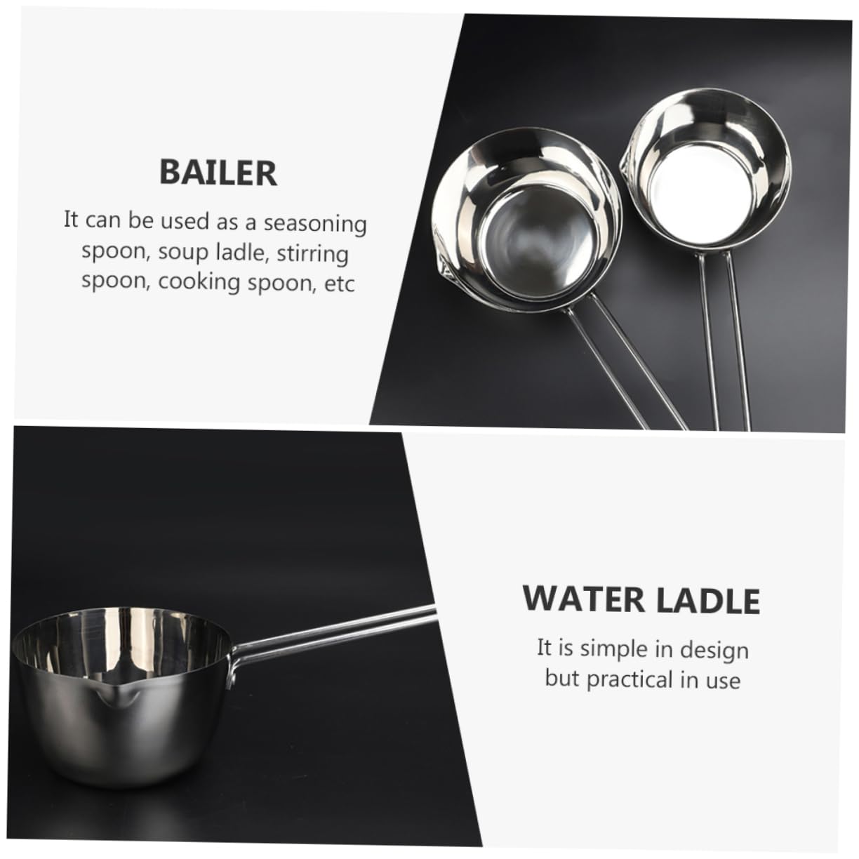 1pieza Cuchara De Agua De Acero Inoxidable Mango Para Cocina Para Comedores y Restaurantes Diseño Ergonómico y Práctico