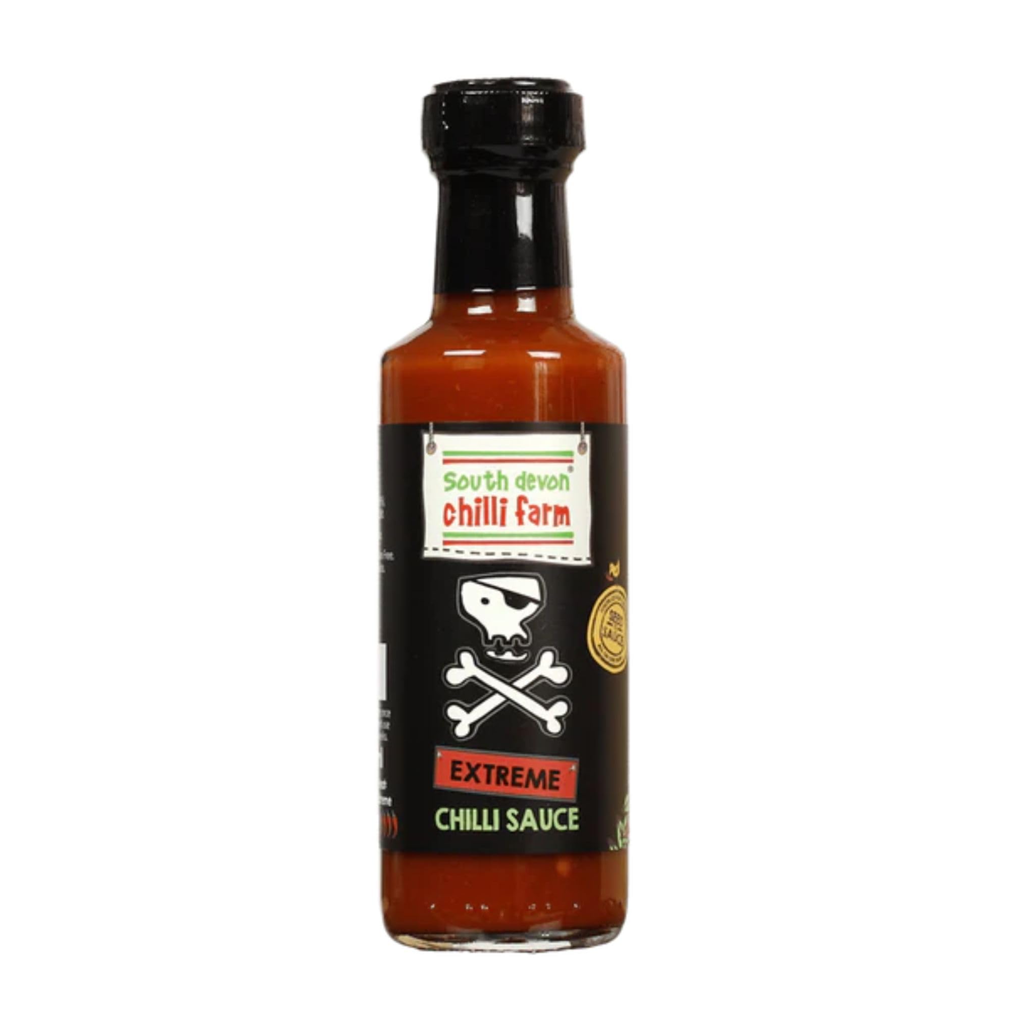 South Devon Chilli Farm Extreme Chilli Sauce | Made from Bhut Jolokia Chillies aka Ghost or Naga - Great Tasting with a Powerful Pinch of Heat – Heat Rating 10/10-100ml Bottle (Case of 6)