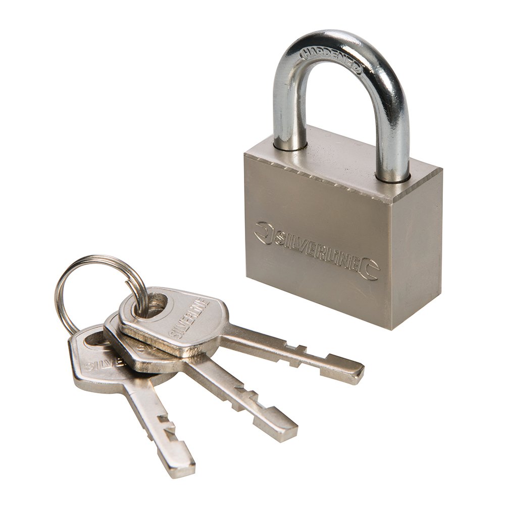 Silverline Steel Padlock 40Mm - 447136 Security - Silverline Padlock 40Mm Steel 447136 Security 5060012965266
