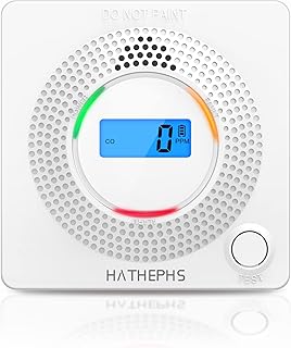 Carbon Monoxide Detector, HATHEPHS 10-Year Life Carbon Monoxide Alarm with Digital LCD Display, Replaceable Battery CO Detector Alarm with 3 LED Lights for Home, Office and Hotel
