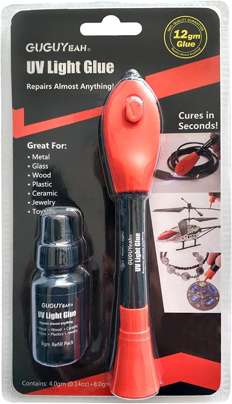 GUGUYeah UV Light Glue Kit Clear Adhesive Liquid Plastic Welder 5
