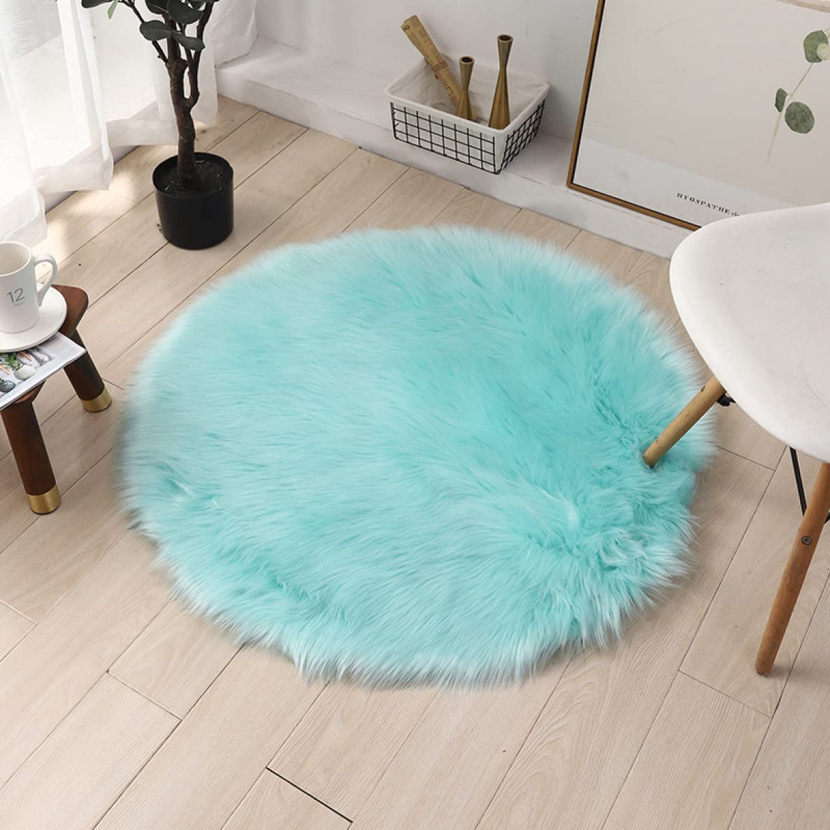 丸いじゅうたん花フラワー柄のカーペットふわふわラウンドウールラグシープスキン敷物 Amazon｜[ハウスXIN] 円形 洗えるラグ カーペット ふわふわ 丸型