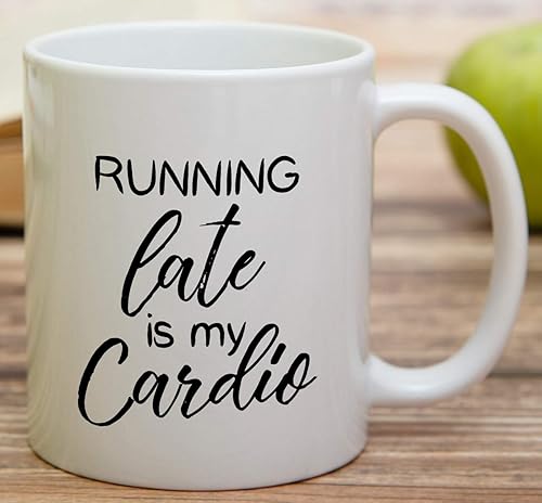 Miniatura 3 de Retreez Taza divertida – Running Late is My Cardio - Tazas de café de cerámica de 11 onzas – Divertido, sarcasmo, sarcástico, motivacional, regalos