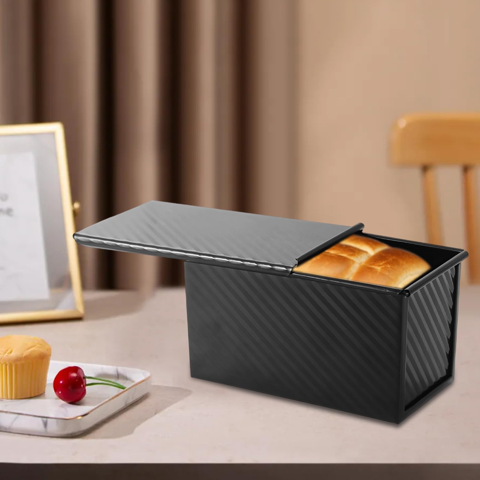 Pullman Lot De 2 Moules à Pain Antiadhésifs Avec Couvercle En Acier Au