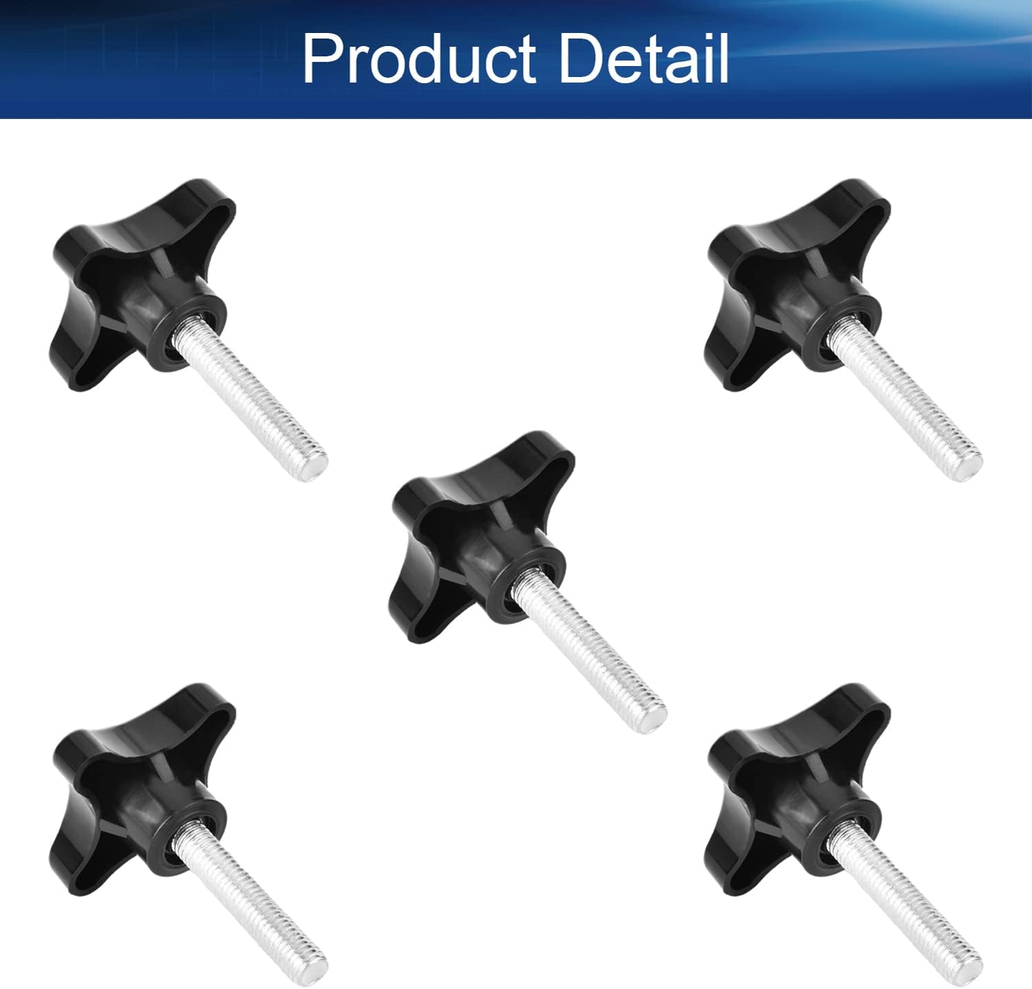 Yinpecly M10 Clamping Handle Knob Thread Replacement Tightening Screw Star Shape Screw on Knob for Machine Tools 5Pcs