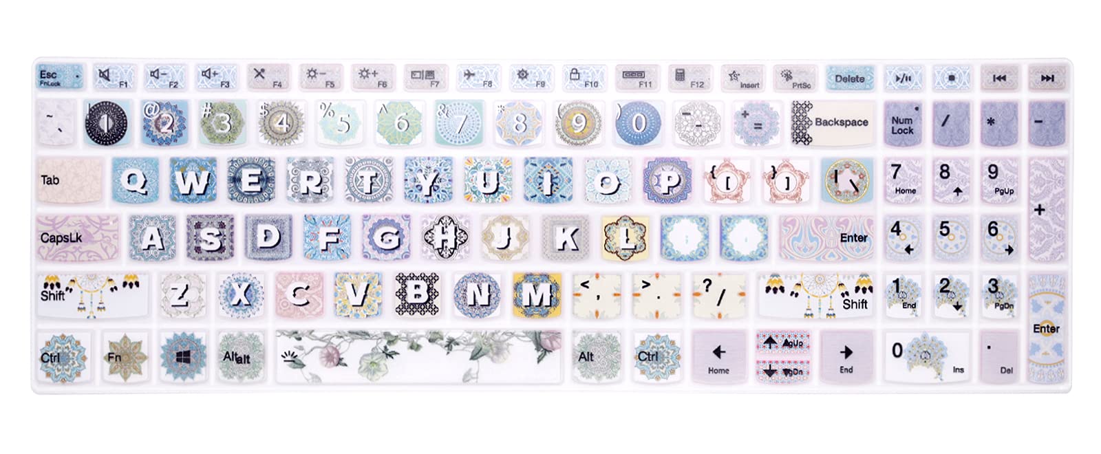 Silicone Keyboard Cover for Lenovo 2020 2021 ideaPad 5 15, ideaPad Flex 5 15IIL05, ideaPad Slim 7 15, Yoga Slim 7 15, Yoga 7i 15.6, ThinkBook 15p, ThinkBook 15 Gen 2 Series Laptop (Bohemia)