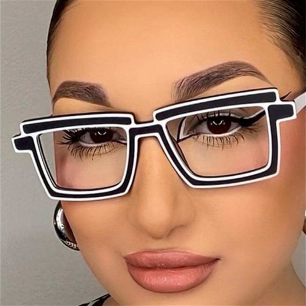 Retro prostokątne okulary ramka kobieta mężczyzna kwadratowe okulary