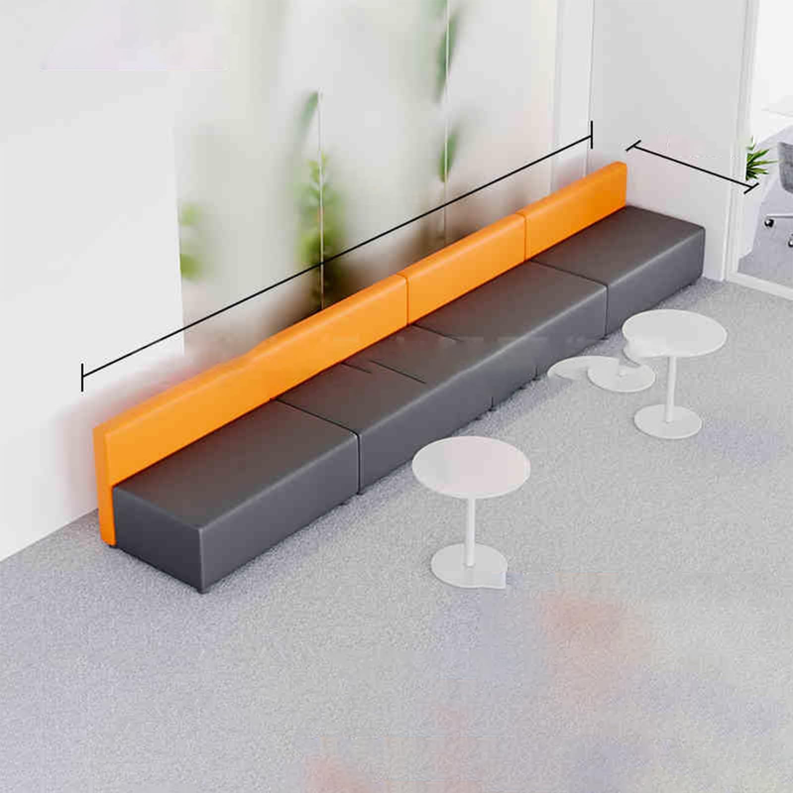 KIBONCY Mid Century Modern Sofa Couch,Special-shaped Sofa and Coffee Table Combination for Living Room, Bedroom, Office, No Assembly Required F