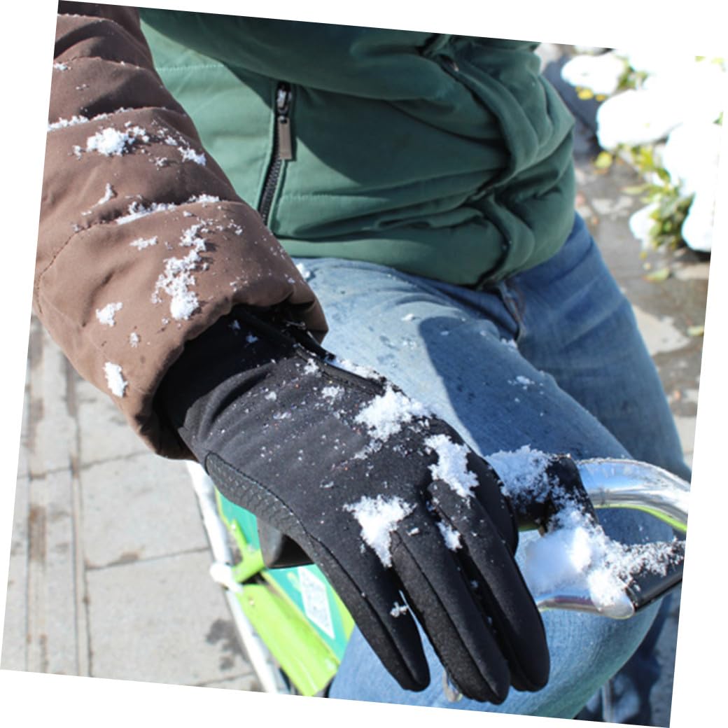 BESPORTBLE Guantes De Pantalla Táctil Para Hombre Resistentes Al Viento Y Al Frío Para Montar A Caballo Deportivos Negros Grandes 3 Unidades