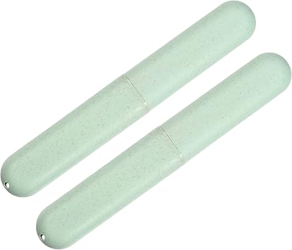 VOCOSTE 2pcs, Traveling Toothbrush Holders Case, PP Toothbrush Case for Travel Business, Green, 8.07x1.22x0.83