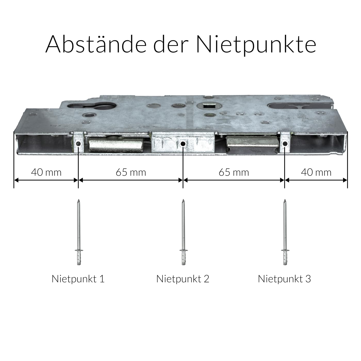 KFV Reparaturschloss 8772 | Einsteckschloss Renovierungsschloss für Mehrfachverriegelungen - Schlosskasten zur Reparatur oder Instandsetzung | Entfernung 72 mm, Dornmaß 65 mm