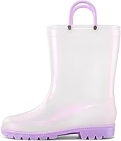 KomForme Kids Rain Boots for Girls & Boys - Waterproof PVC Slip-On with Easy-On Handles for Outdoor Adventures
