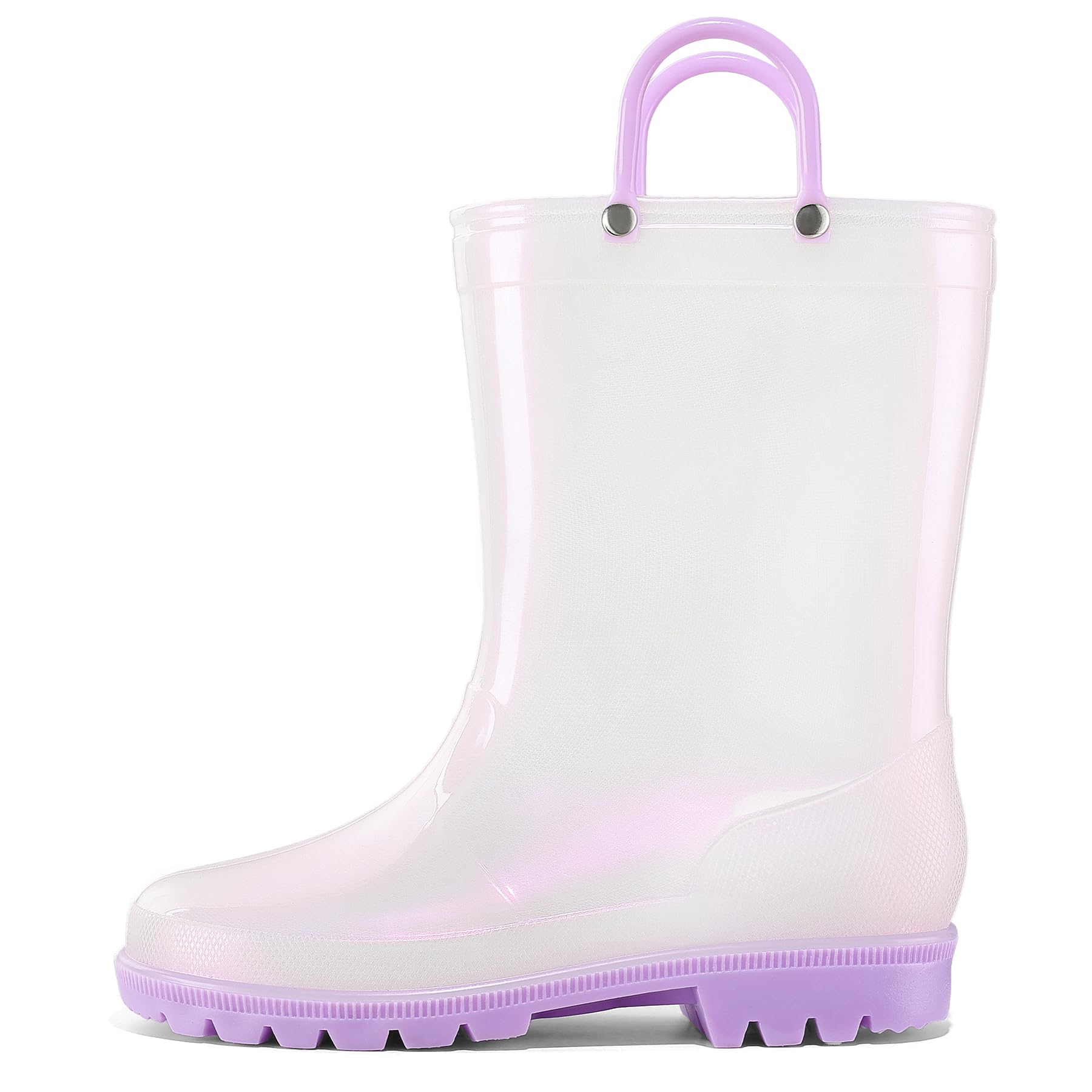 K KomForme Kids Girls & Boys Rain Boots with Easy-on Handles Waterproof Outdoors