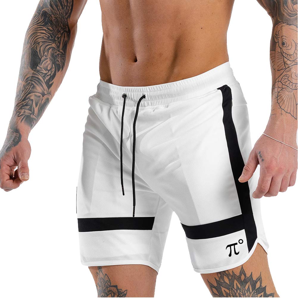 Men's Workout Running Shorts Quick Dry Lightweight with Zipper Pockets