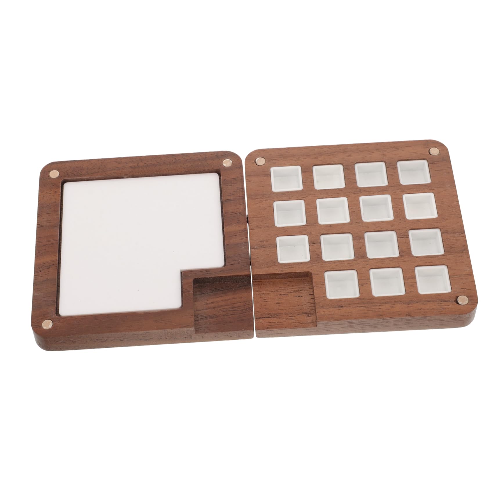 HOMSFOU 3 Stück Holz Pigmentmischbox Wasserfarben Palette mit Fächern für Künstler für Aquarell Öl und Gouachefarben Leicht zu Reinigen und Langlebig