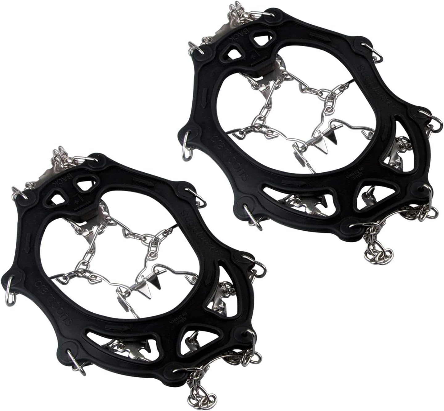 Crampons Traction Cleats Ice Snow Grips - 19 Spikes for Walking, Jogging, Climbing Hiking Anti-Slip Stainless Steel Spikes,Microspikes for Fishing Walking Mountaineering : Sports & Outdoors