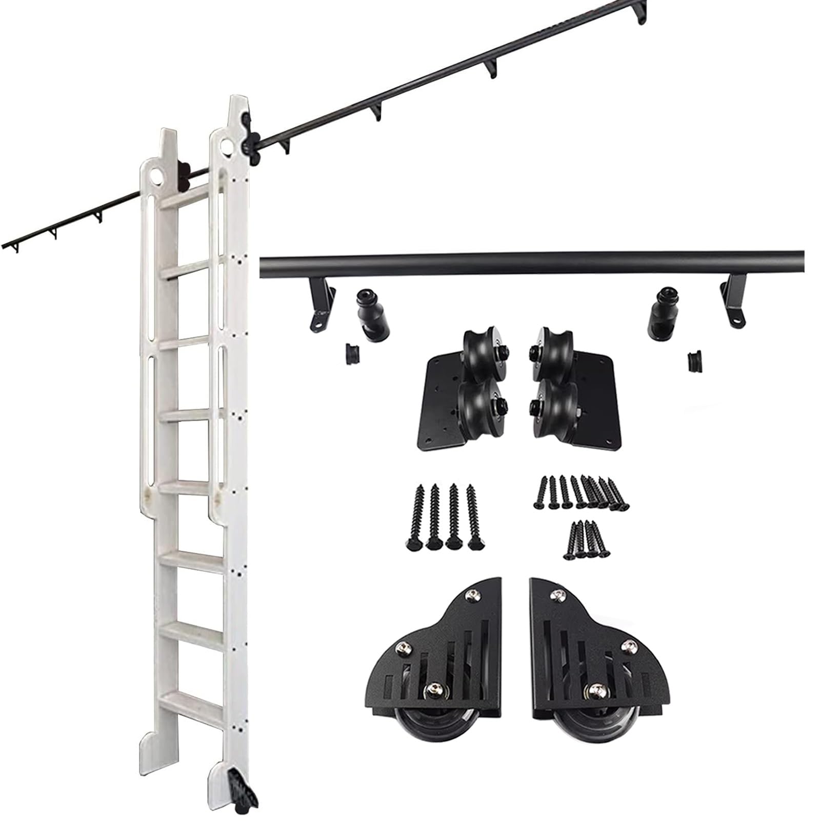 Kit de quincaillerie pour échelle mobile de bibliothèque 300cm rail coulissant réglable