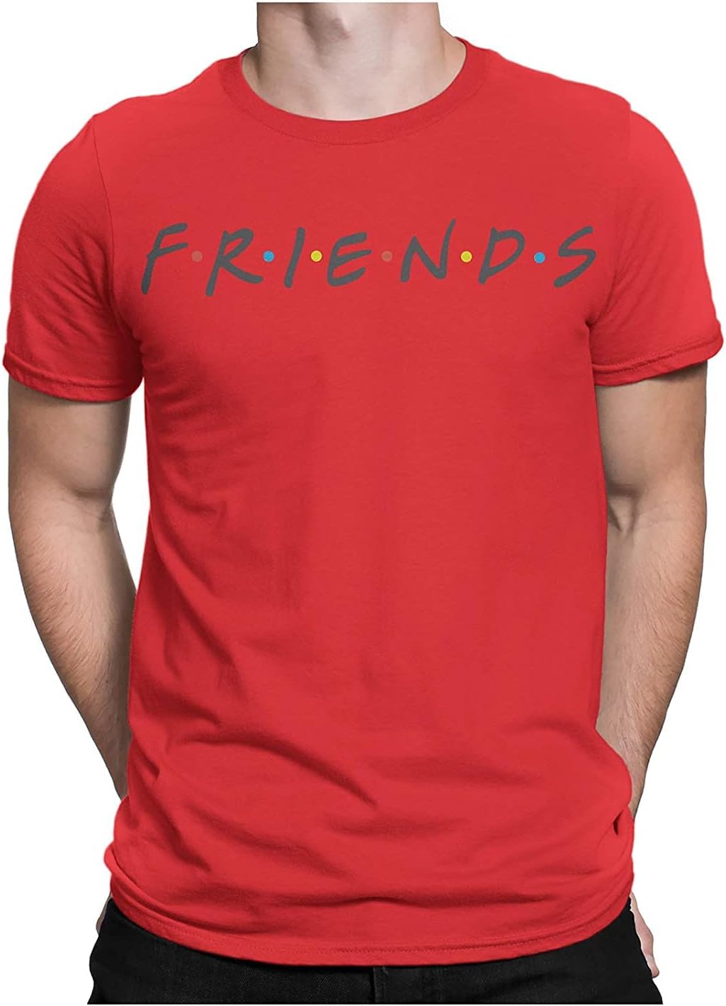 F.R.I.E.N.D.S Red Round Neck T-Shirt for Unisex, XXL