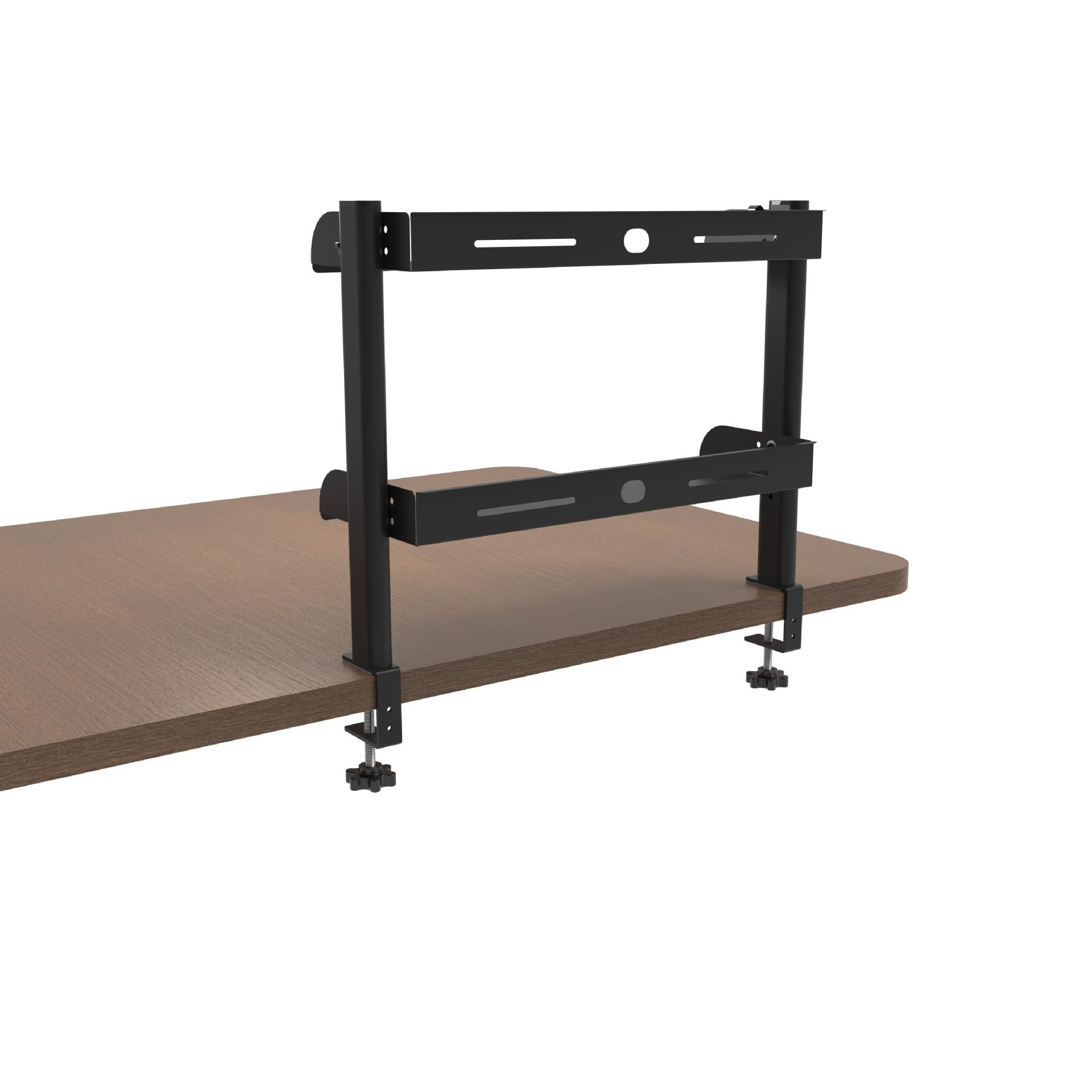 Klemm-Organizer-Regal für den Schreibtisch, 17,3 Zoll, 2-stufiges Regalsystem, Metallische Schreibtisch-Erweiterung für Büroaccessoires und Gaming-Geräte