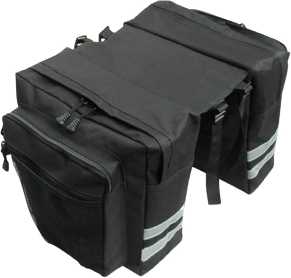 Bike Saddle Bag 30L Large Capacity Bike Rack Bag Waterproof Double Side Rear Basket Multi-Pocket Dual Zipper Closure for Biking Ac