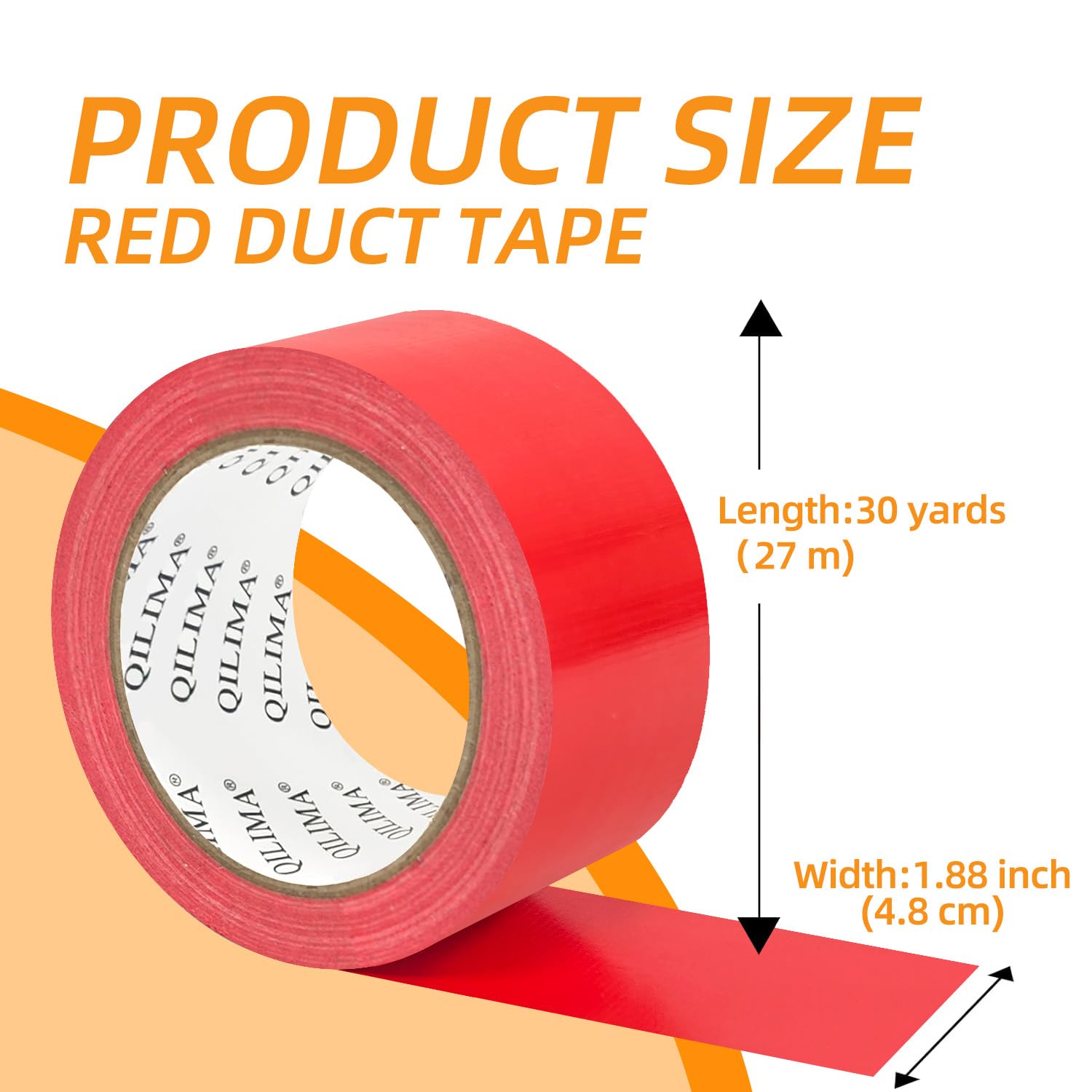 QILIMA Panzertape Rotes Wasserfest 5 Rollen 48 mm x 27 m -Rotes Panzertape Gewebeklebeband - Gewebeband - Panzerband Extra Stark - Wasserdichtes Klebeband- power Duct Tape
