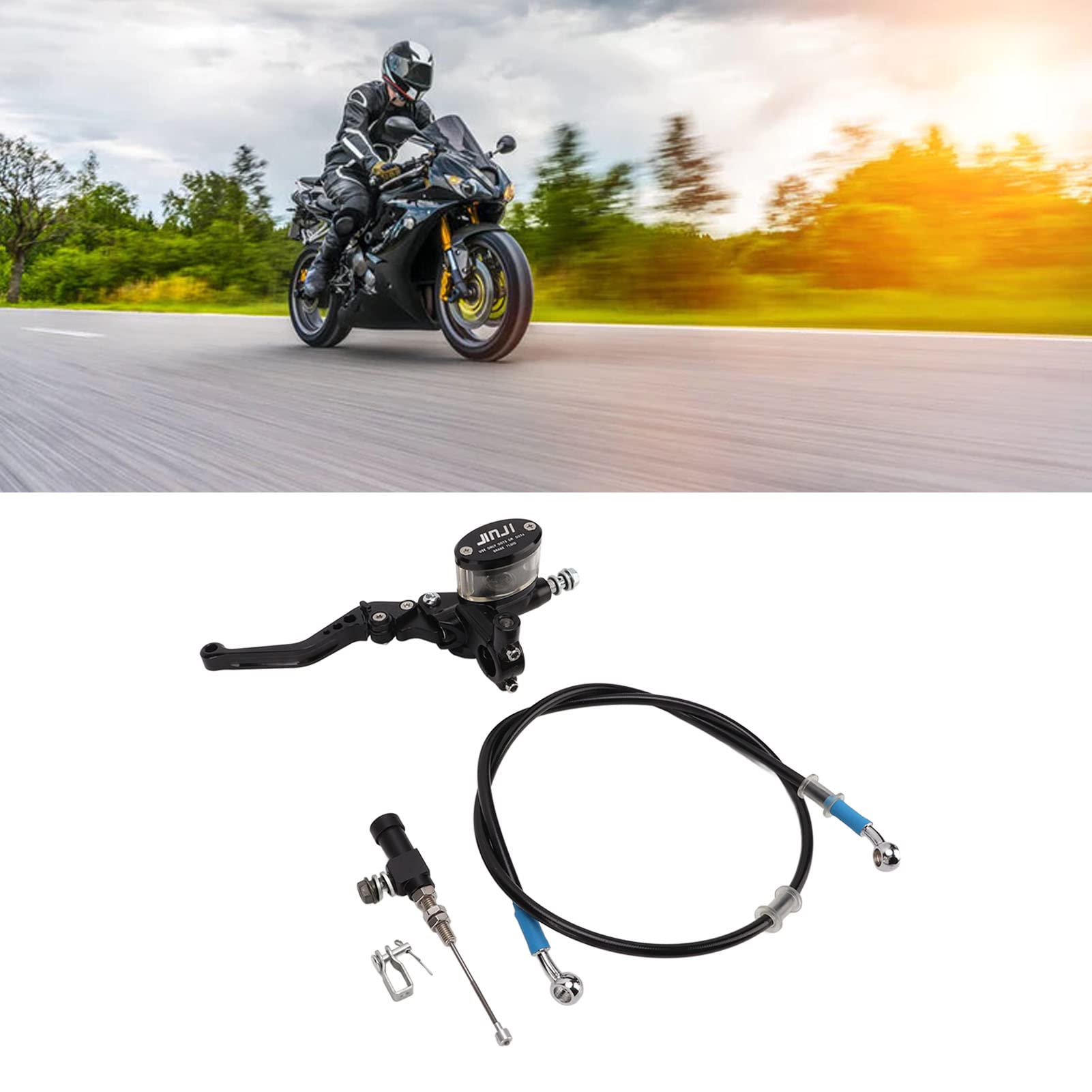 Levier D'Embrayage Et Maître Cylindre De Frein Moto CNC Réglable 6 Angles - Universel Pour Guidon 22mm (Noir)