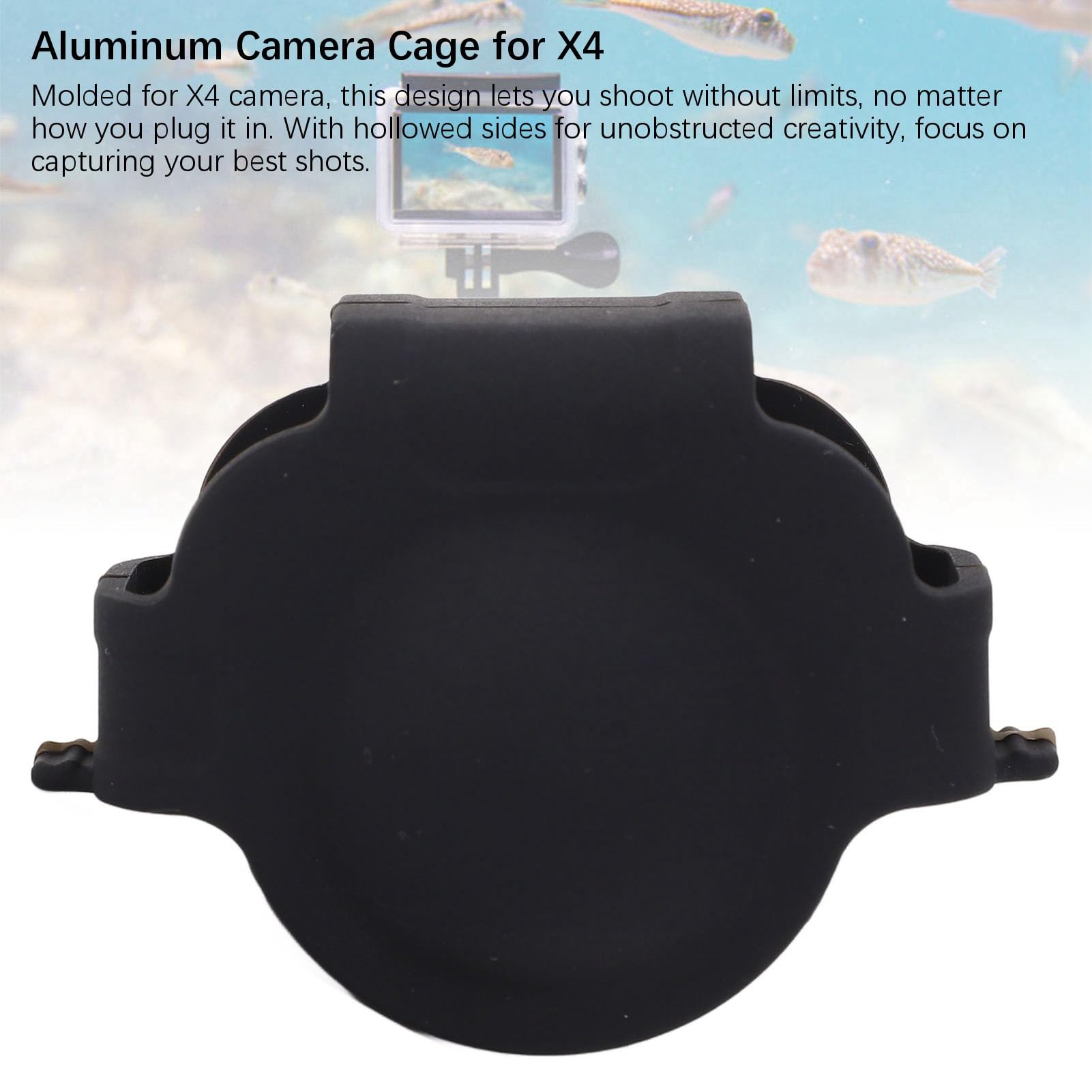 Étui de Protection pour Cage de Caméra X4 avec Couvercle D'objectif en Silicone, Cadre de Boîtier en Alliage D'aluminium, Port de Vis 1/4 pour Prise de Vue Horizontale, Côtés