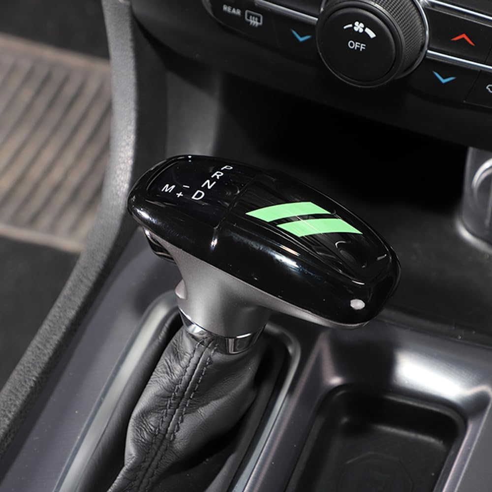 for Challenger Interior Trim Shift Knob Cover Compatible with Dodge Charger & Challenger 2015-2025, Durango 2018-2025, Car Interior Accessories (Black&Green)