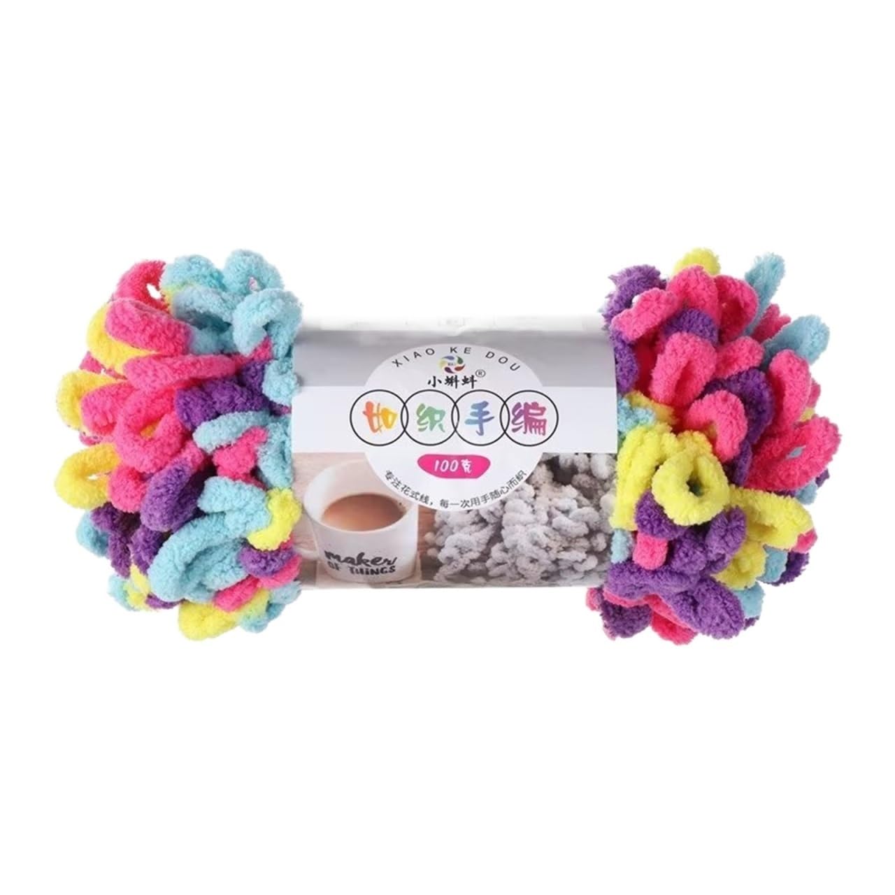 100g Finger Knitting Yarn Chenille Yarn Crochet Cotton Yarn Polyester Wool Hand-Knitted Blanket Mat Scarf Crochet Knitting Yarn (Color : 347-qicai)