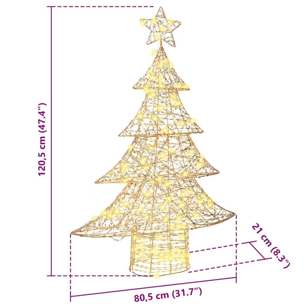 3D Weihnachtsbaum mit 120 LEDs warmweiß, PET Weihnachtsbaumschmuck, USB Betrieb, 120,5 cm hoch, mit fünfzackigem Stern, für Wohnzimmer Fenster Deko, Advent