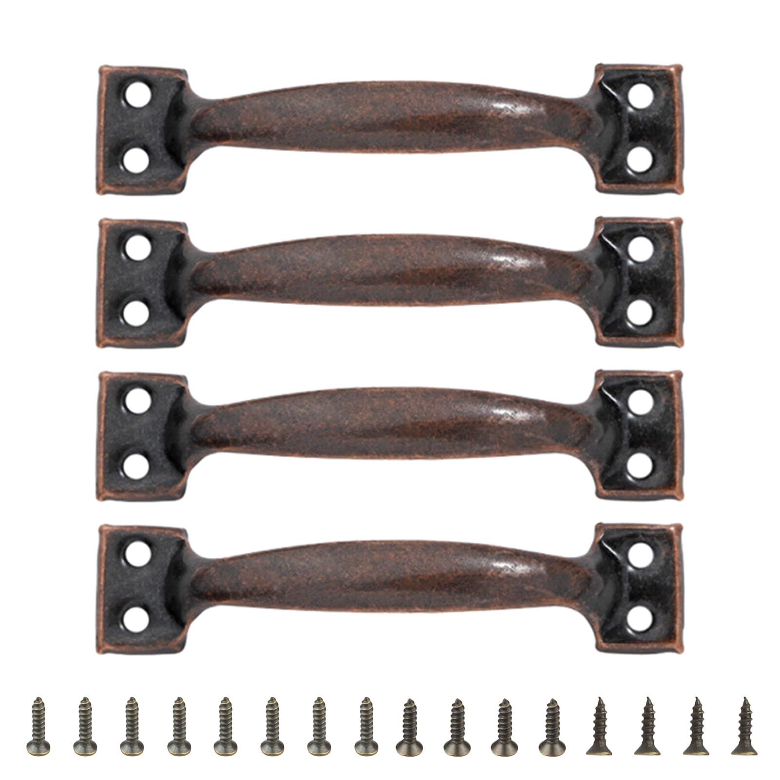 MICFENY 4pcs Barn Door Pulls Metal Handles for Cabinets and Wood Iron Furniture Knob Practical Home Hardware