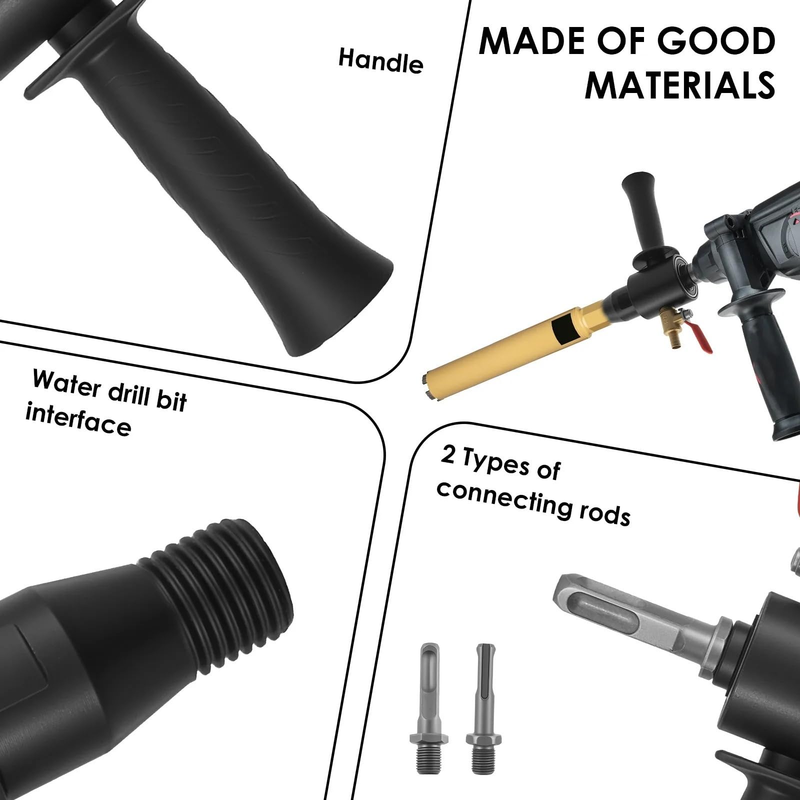 SDS PLUS Drill Adapter Electric Hammer Water Injection Adapter Carbon Steel Hammer Water Injection Converter With 2 Conversion