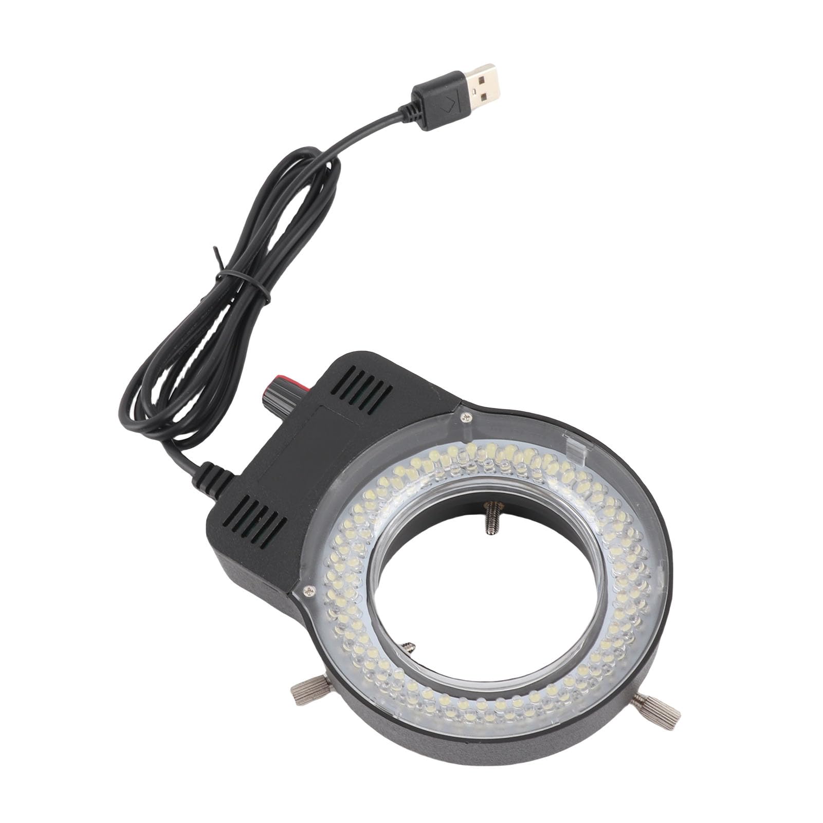 Illuminatore Regolabile con Luce per Microscopio Ad Anello a 144 LED, Lampada per Microscopio Ad Alta luminosità Alimentata Tramite USB Sorgente Luminosa Ad Anello a LED per