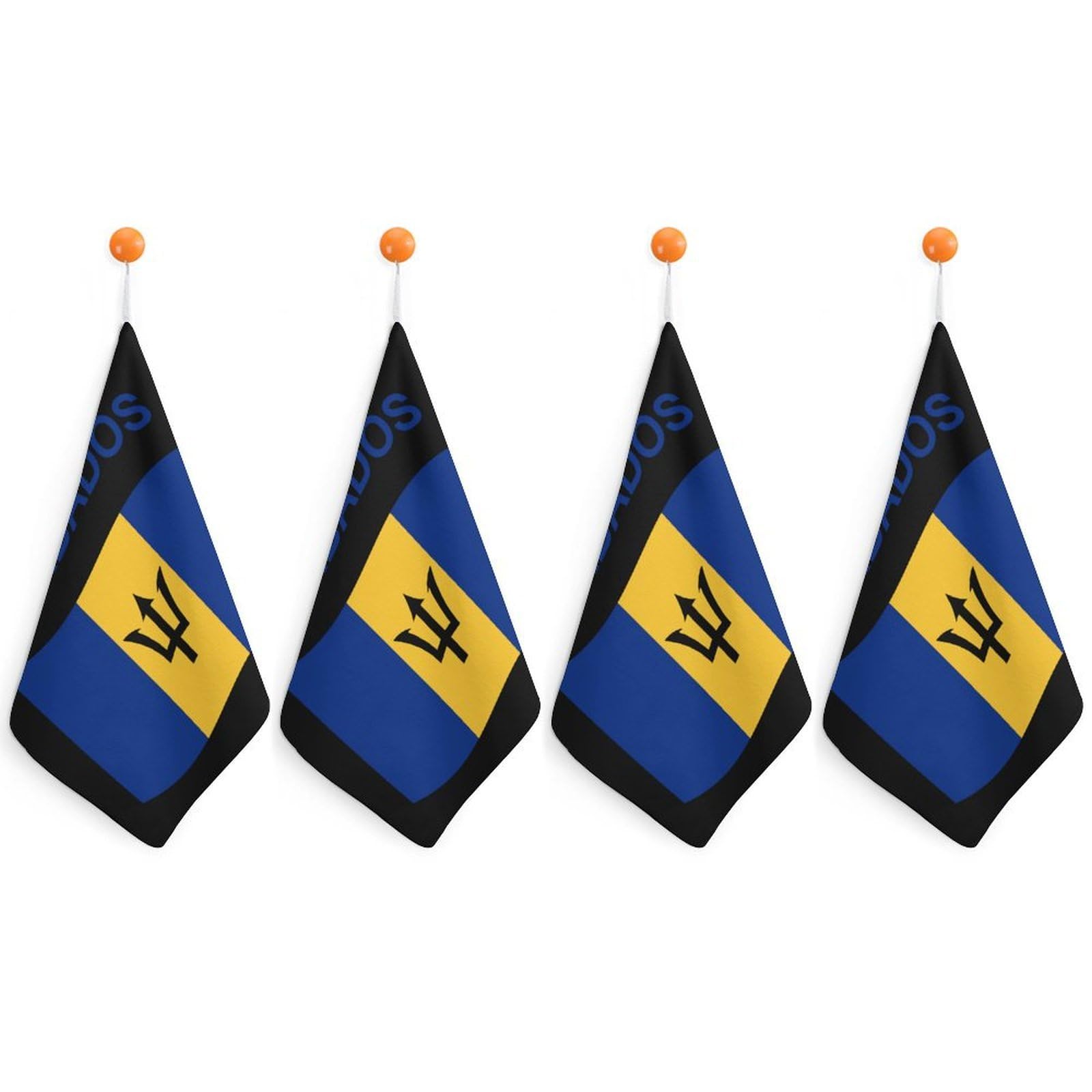 TXFBTRFSA Flag of Barbados Hand Towels with Hanging Loop Kitchen Towel Handkerchiefs Cleaning Cloths