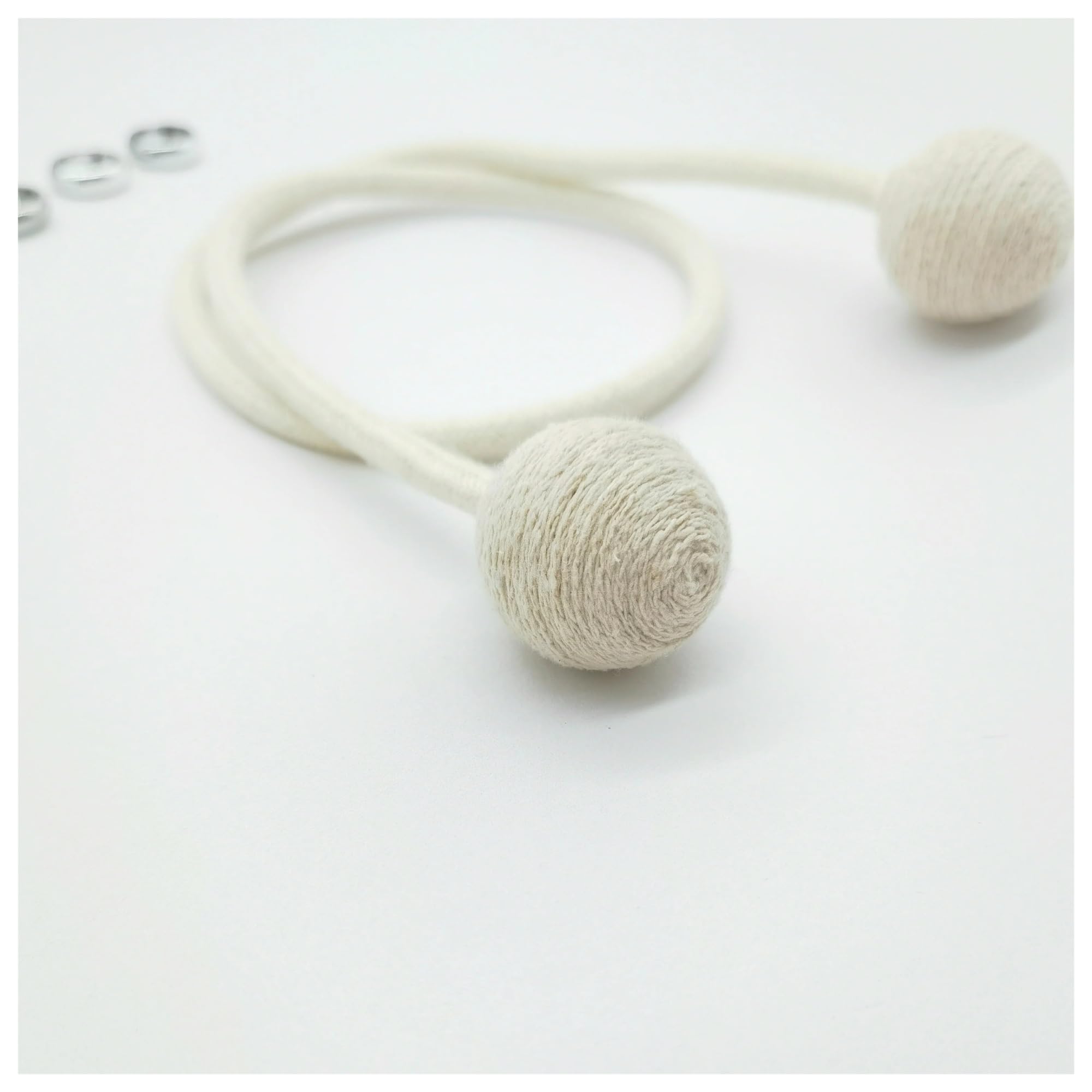 Embrasses de Rideaux en Boules Bois fabriquées à la Main, 2 pièces, décorations Simples, adaptées aux Salon et Chambre Coucher pour Maison