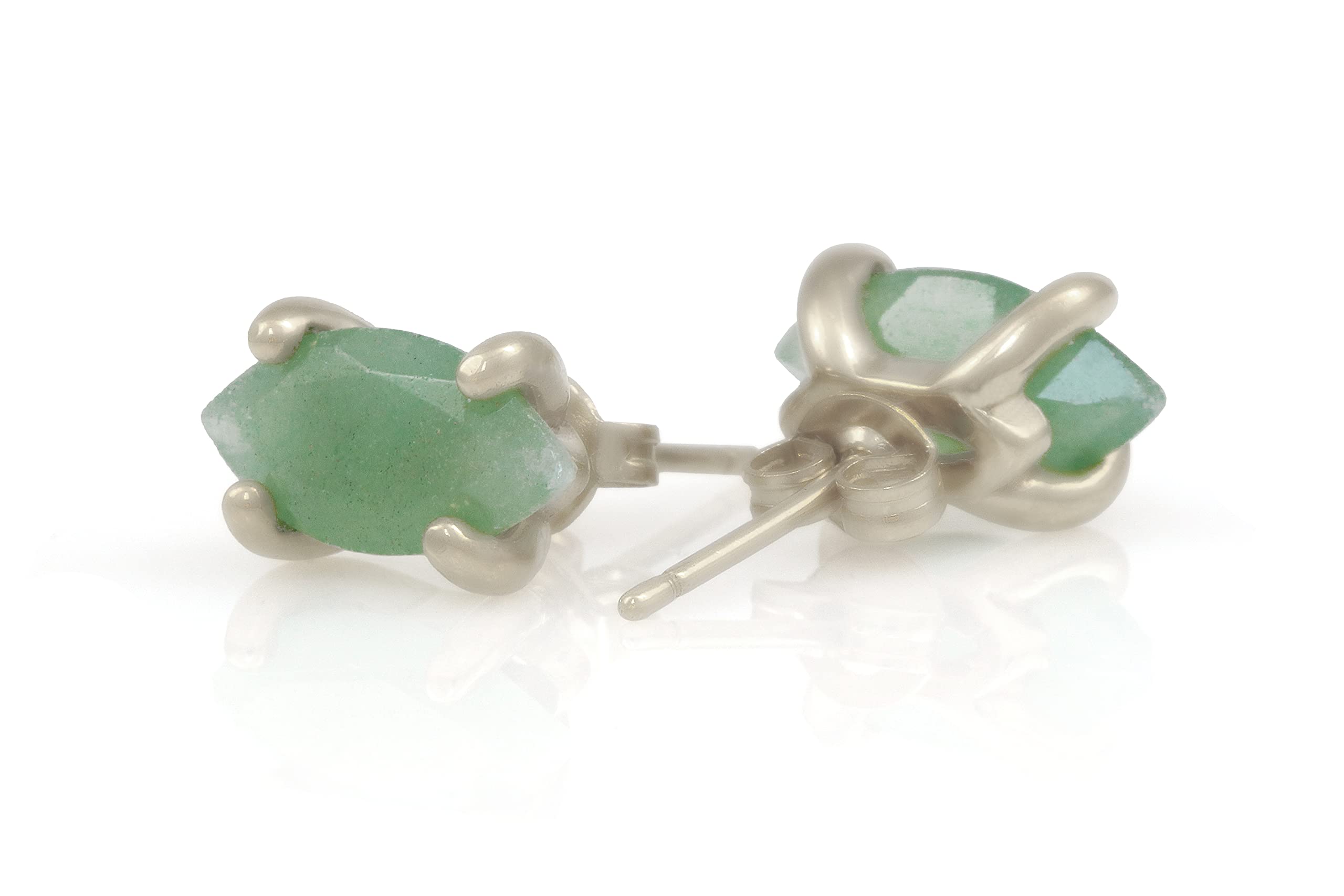 Orecchini Fatti a Mano Avventurina - Orecchini a Perno Argento per Gioielli di Moda e Regalo - Orecchini Verdi Gemma Carini, Orecchini per Tutti i Giorni, Orecchini da Sposa - Gioielli Minimalisti