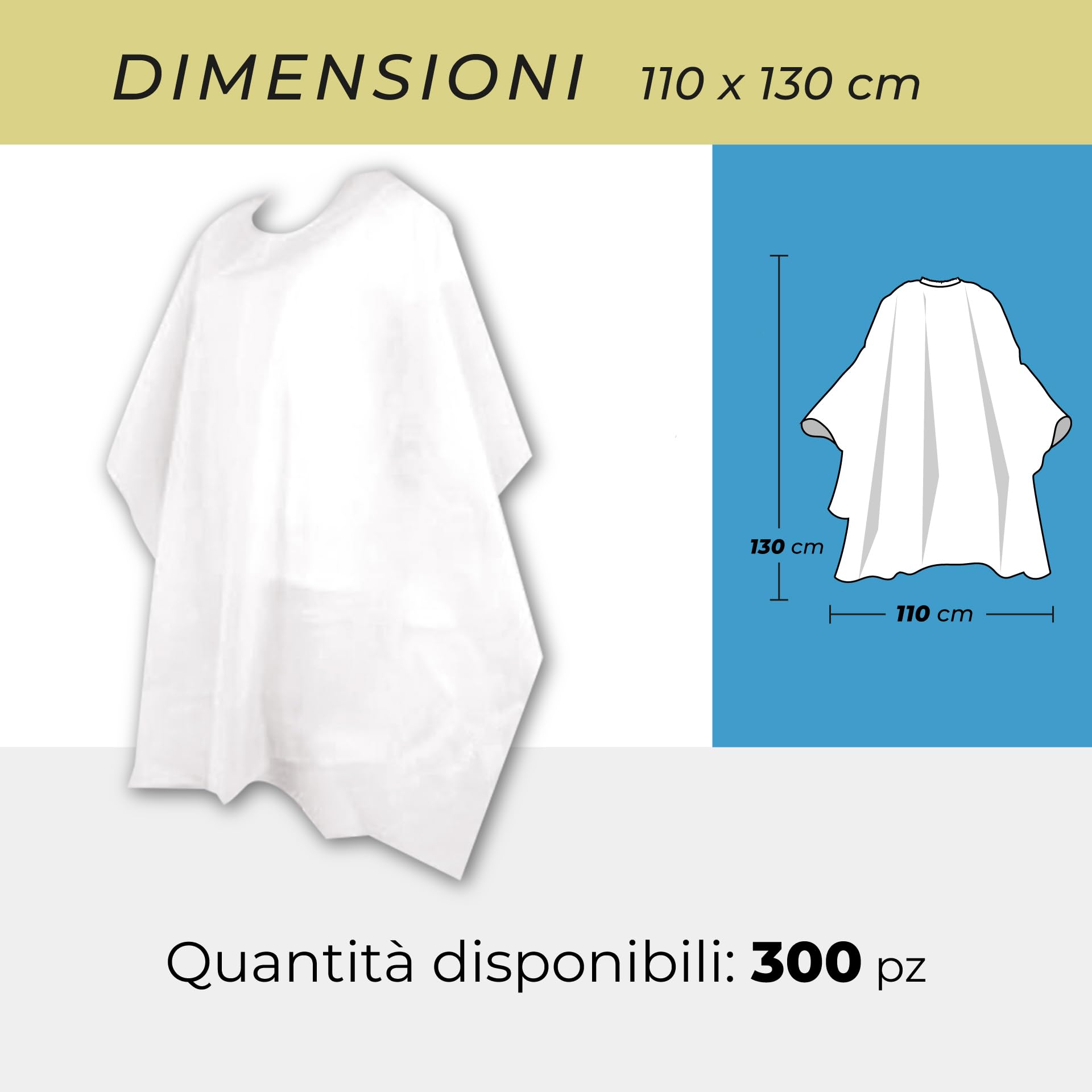 300 Mantelle Monouso Professionali Per Taglio In Tnt Cm 110 x 130 Medical Sud