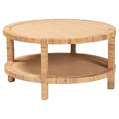 bali pari Kalimantan Light Honey Rattan and Mahogany Wood Coffee Table