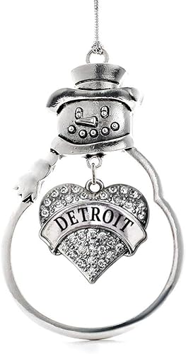 Miniatura 65 de Inspired Silver - Adorno Colombia Charm - Adorno de muñeco de nieve con forma de corazón de plata pavé con joyas de circonita cúbica