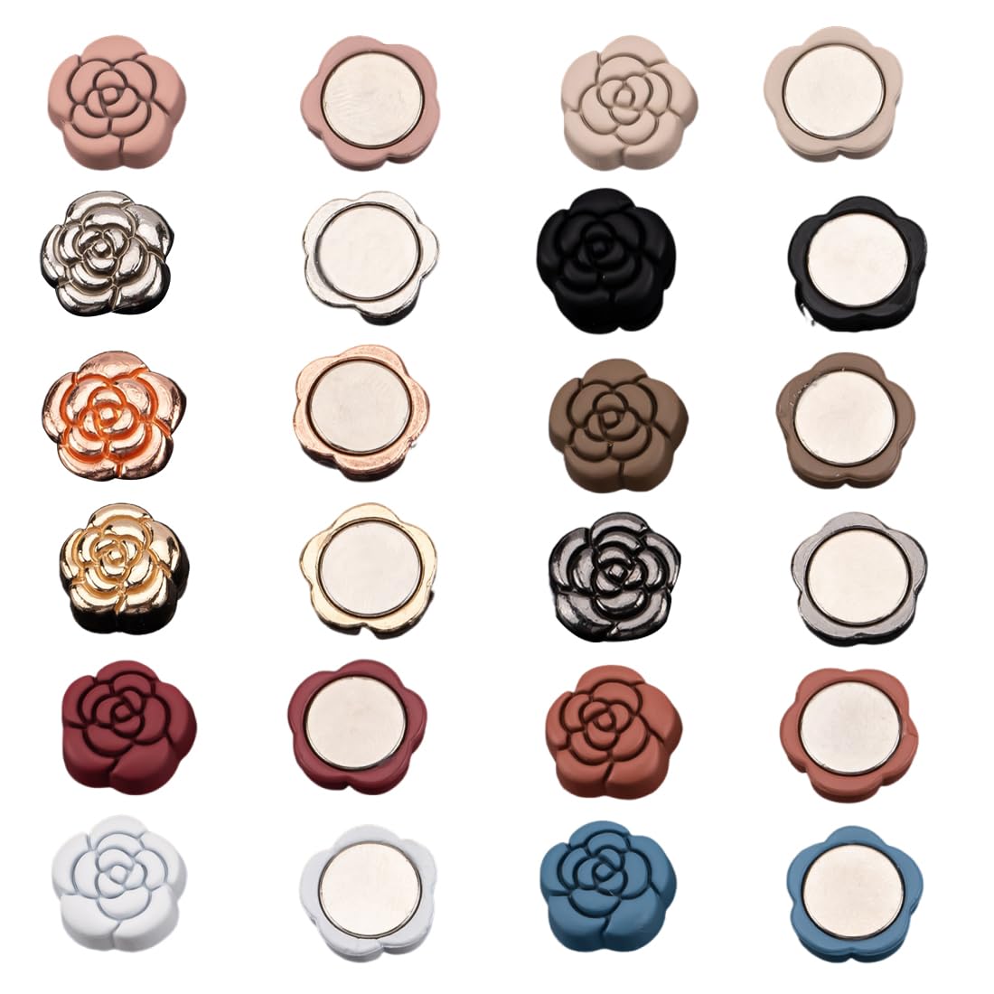 6 Paia Spille Magnetiche Per Hijab | Fermagli Per Sciarpe Senza Aghi, Multiuso, 3 Colori (Cremi, Nero, Caffè) - 5