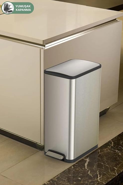 Primanova Ecoslim Dikey 30L Pedallı Çöp Kovası