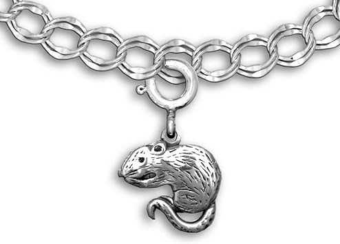 Sterling Silver Rat Charm for Charm Bracelet - Pocket Pet Gifts for Women