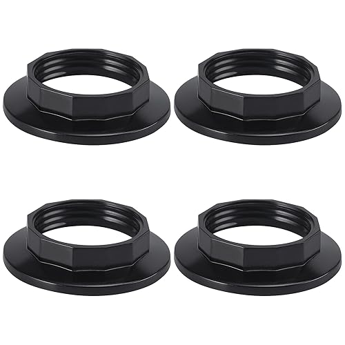 DiCUNO Anillos de collar de pantalla de lámpara E12, base de candelabro roscada E12 E14, reemplazo de enchufe de bloqueo de retenedor, soporte de