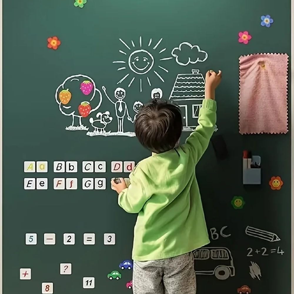 Pizarra Magnética 60 * 100 Cm, Adecuada Para Escuelas, Hogar, Oficina y Otras Superficies Lisas, Incluye Un Generoso Paquete De Regalo, Adhesivos De Pizarra Magnética Diy, Material Ecológico