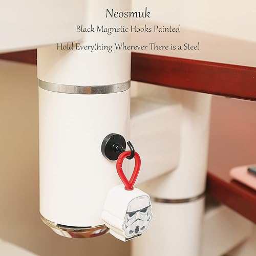 Vista 145 de NEOSMUK - Ganchos magnéticos de alta resistencia con imanes extrafuertes para colgar en refrigerador, crucero, cabinas o parrilla, color blanco