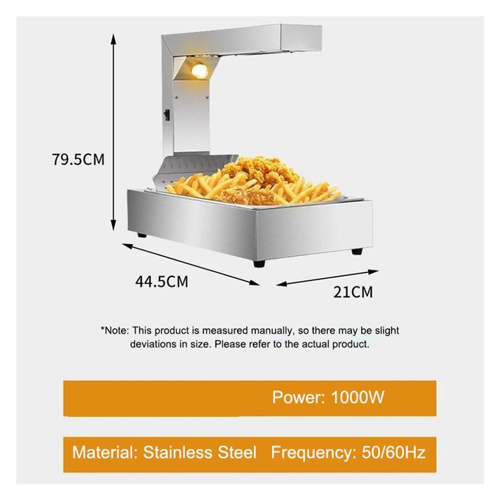 Chauffe-frites Machine D'isolation De Buffet Puce En Acier Inoxydable Table Commerciale Chauffant Gaufre/gâteau/beignets Lampe Chauffante Alimentaire Assure Une Chaleur Constante