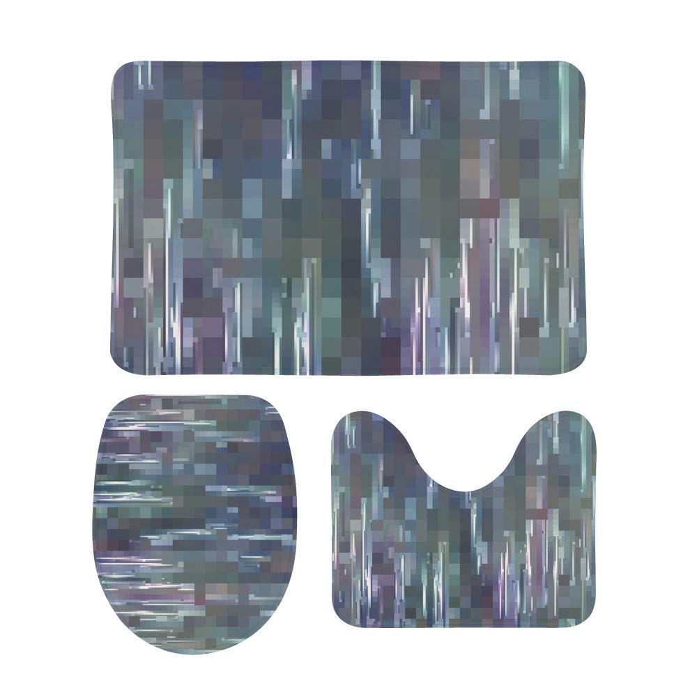 Tapis de bain antidérapants lot de 3 mosaïque brillante pour l'intérieur